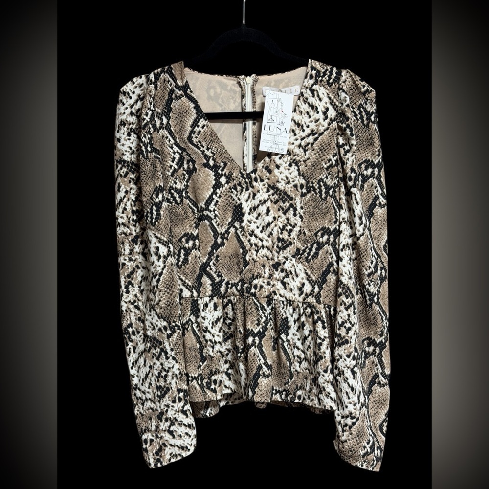 Karlie Brown and Black Snake Pattern Blouse